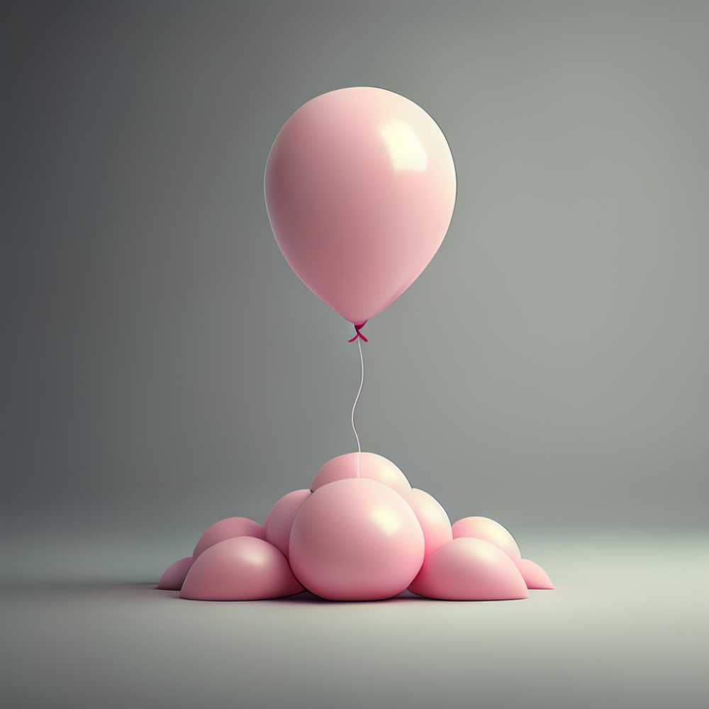 3D粉红色气球唯美