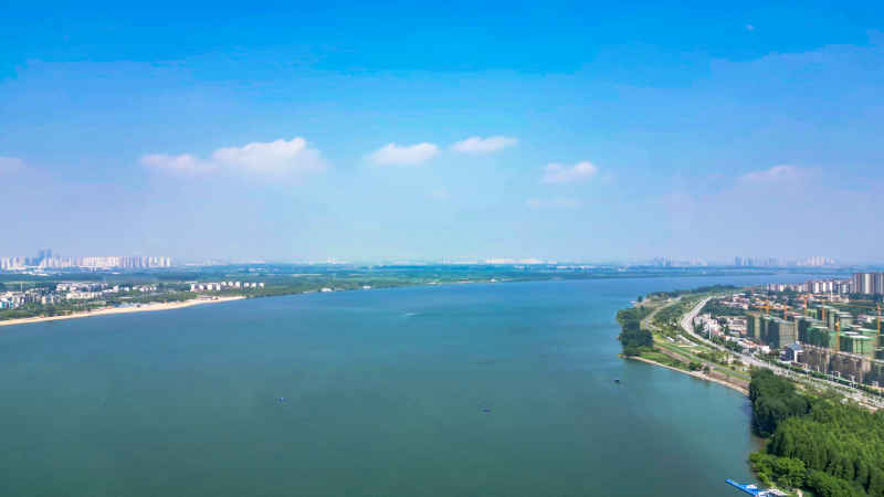 湖北襄阳城市风光航拍摄影图