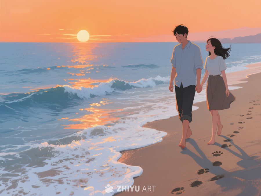 海边漫步的恋人 225