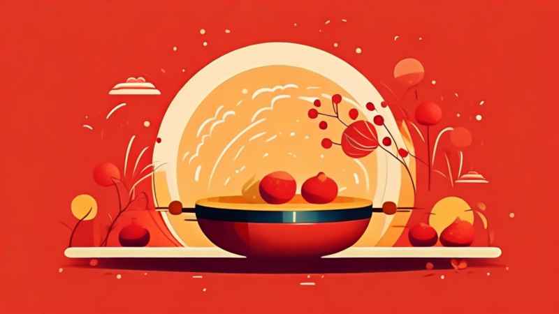 过年春节打太平鼓简约插画 25