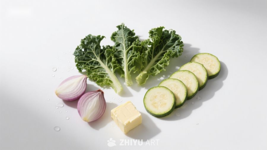 新鲜蔬菜与黄油食材摆拍