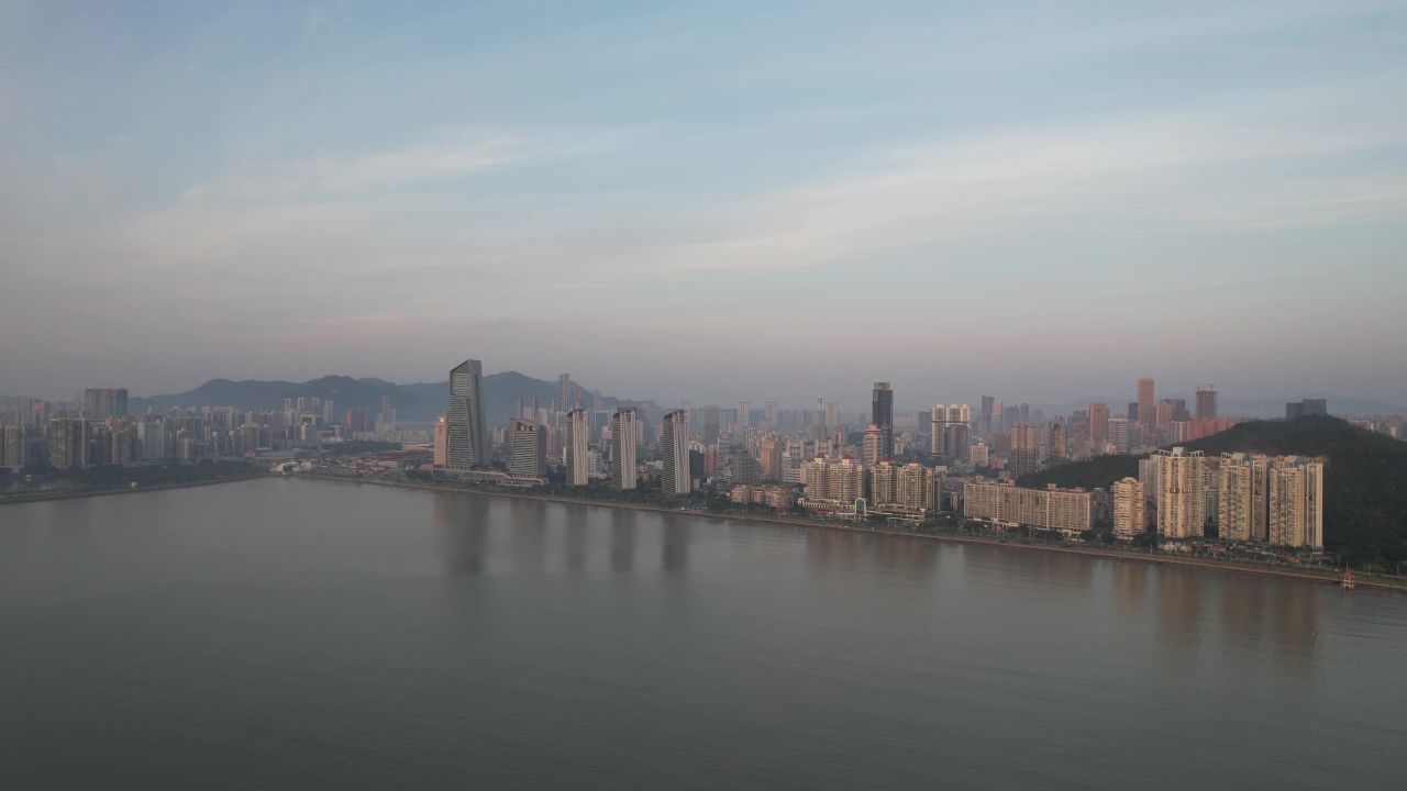 广东珠海城市风光航拍 