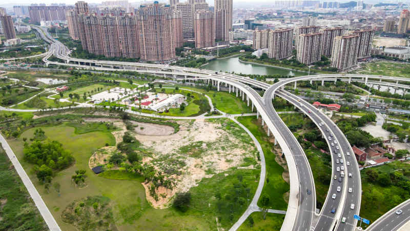 福建泉州城市风光航拍图 