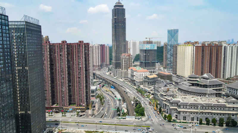 贵州贵阳城市建设航拍摄影图