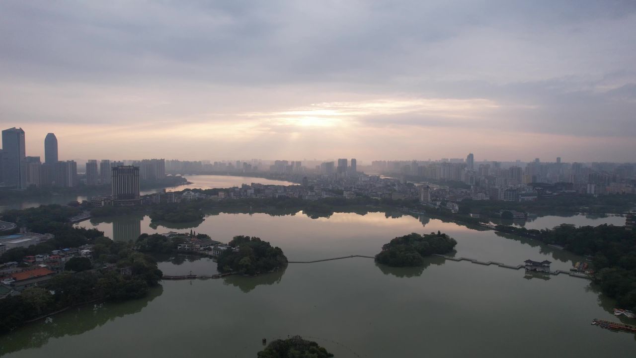 广东惠州西湖景区风景航拍 