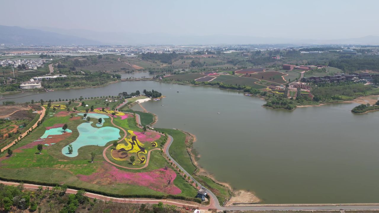 云南弥勒东方韵景区航拍 
