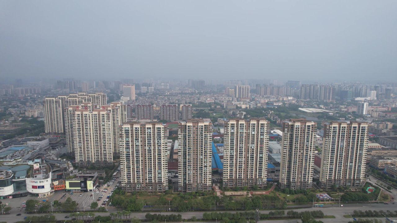 广西钦州城市风光城市建设航拍  