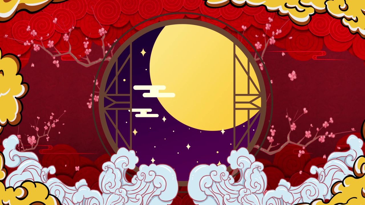 古风背景视频 中国风 意境春天 桃花 水墨 12