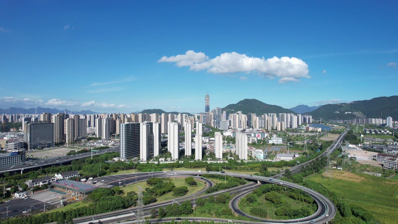 浙江温州城市风光航拍