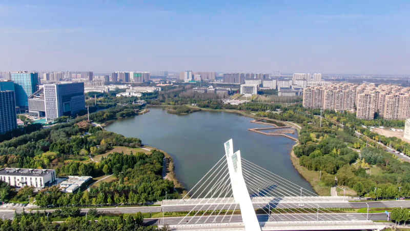 河南郑州城市风光航拍图 