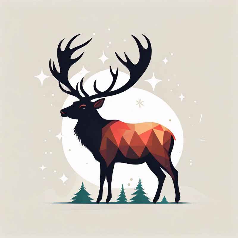 圣诞节麋鹿插画元素 7
