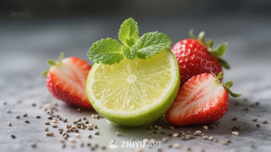 青柠草莓与薄荷的清新组合