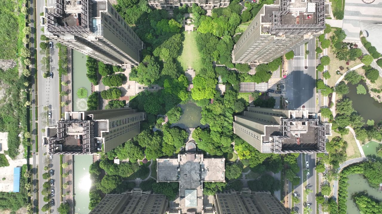 航拍昆山市区