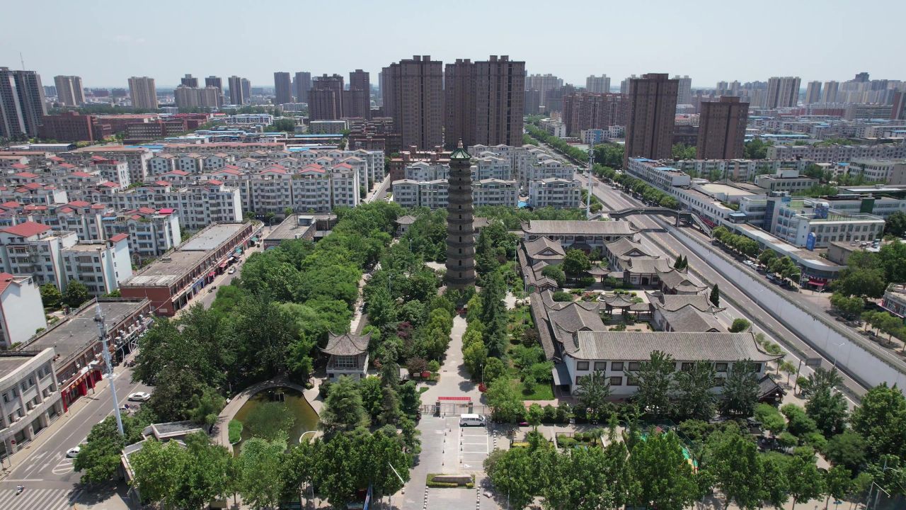 河南许昌城市风光地标建筑航拍 