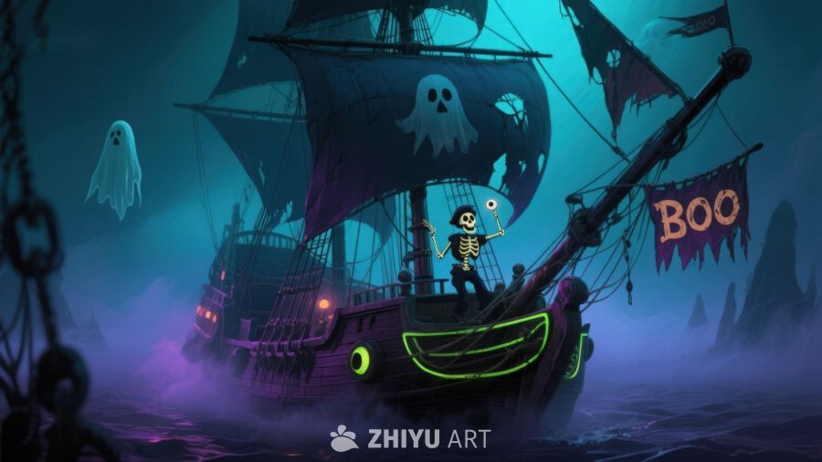 幽灵海盗船在神秘海域航行