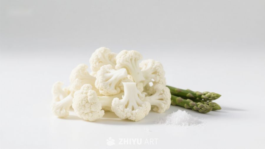 花椰菜与芦笋静物摆拍