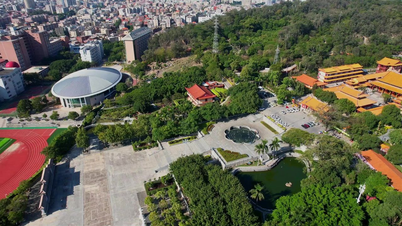 航拍厦门梵天寺魁星阁