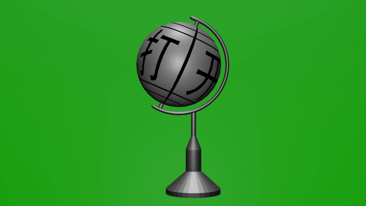 无限循环仿地球仪打开格局旋转摆件绿屏抠像