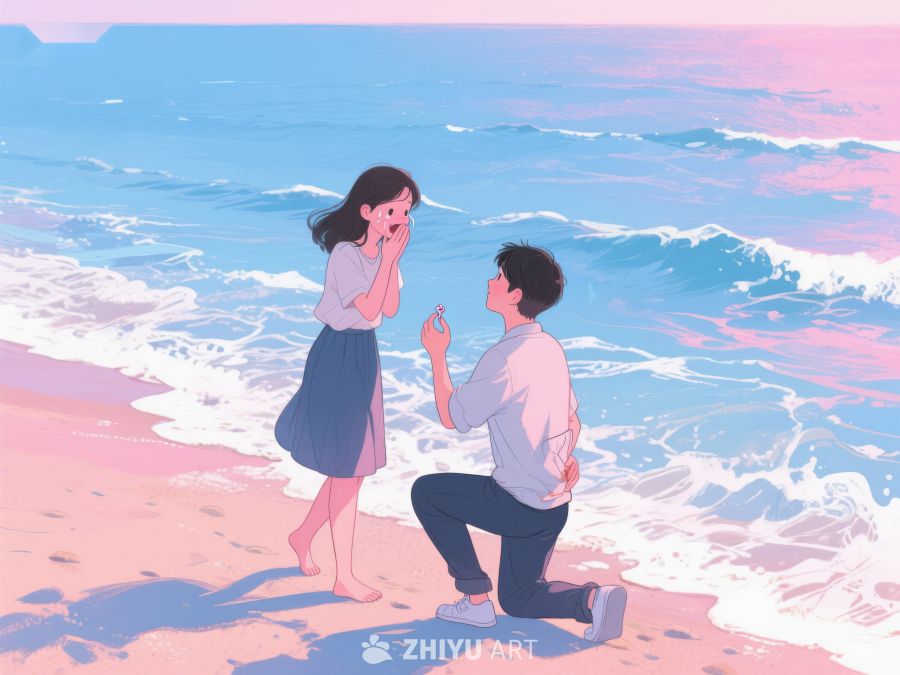 海边求婚的浪漫瞬间 236