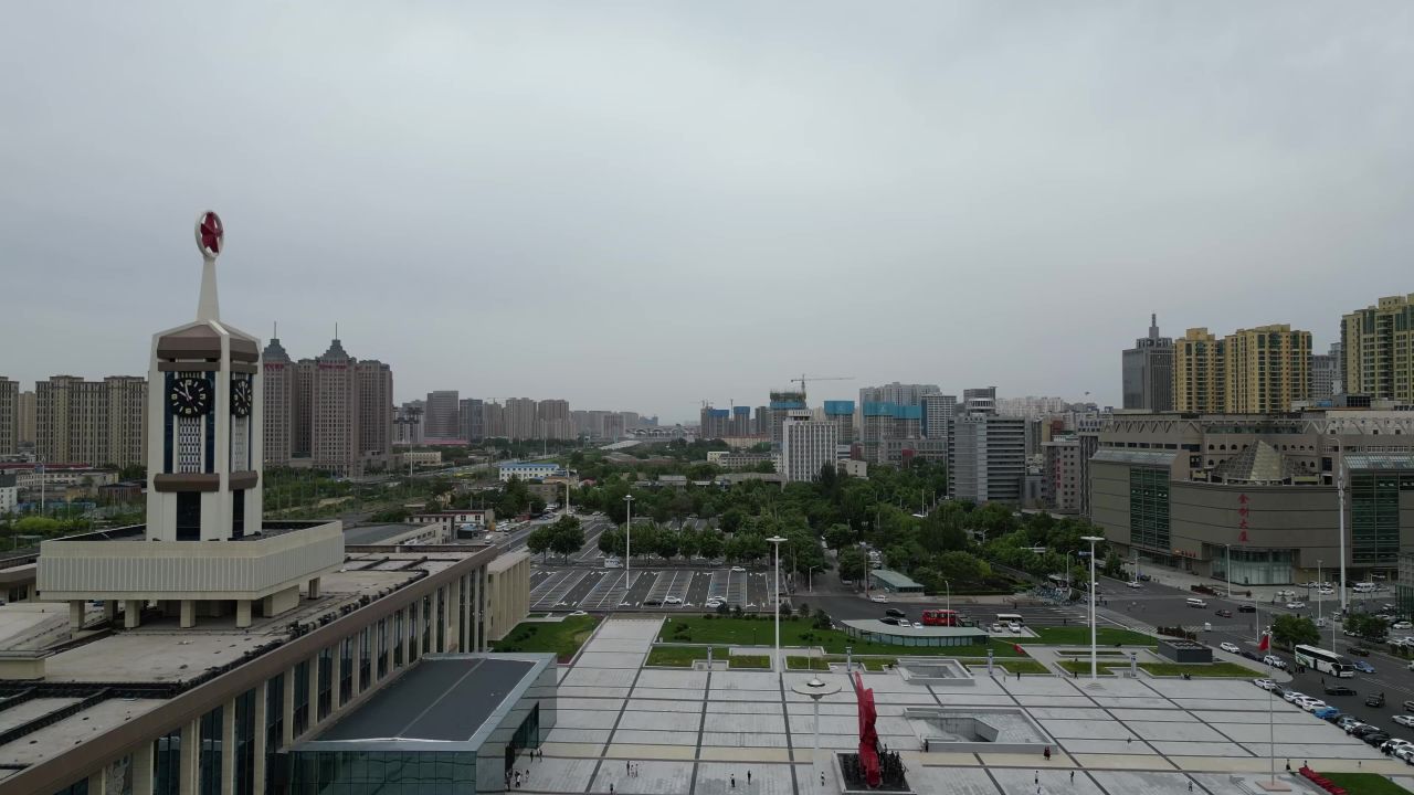 航拍石家庄解放广场