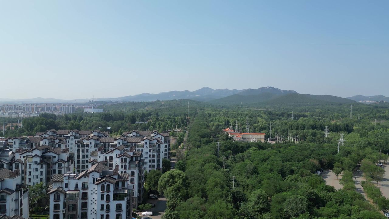  航拍山东潍坊青州城市风光