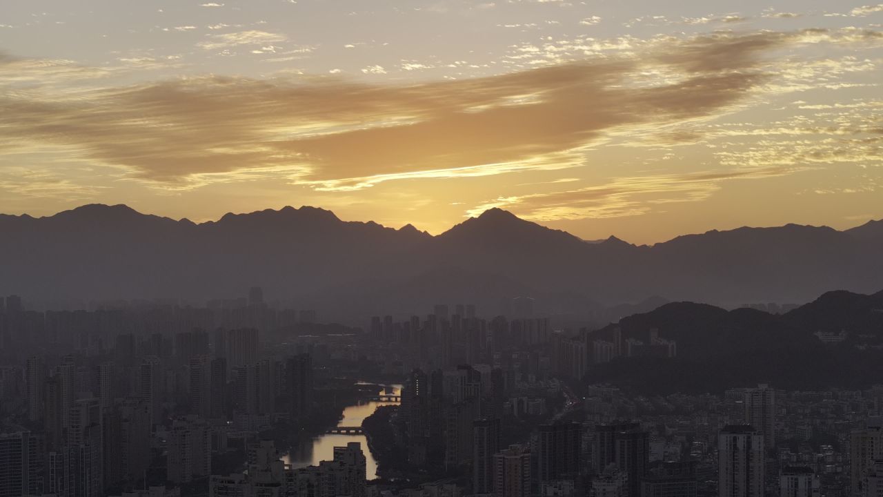 温州城市晚霞和夜景 6
