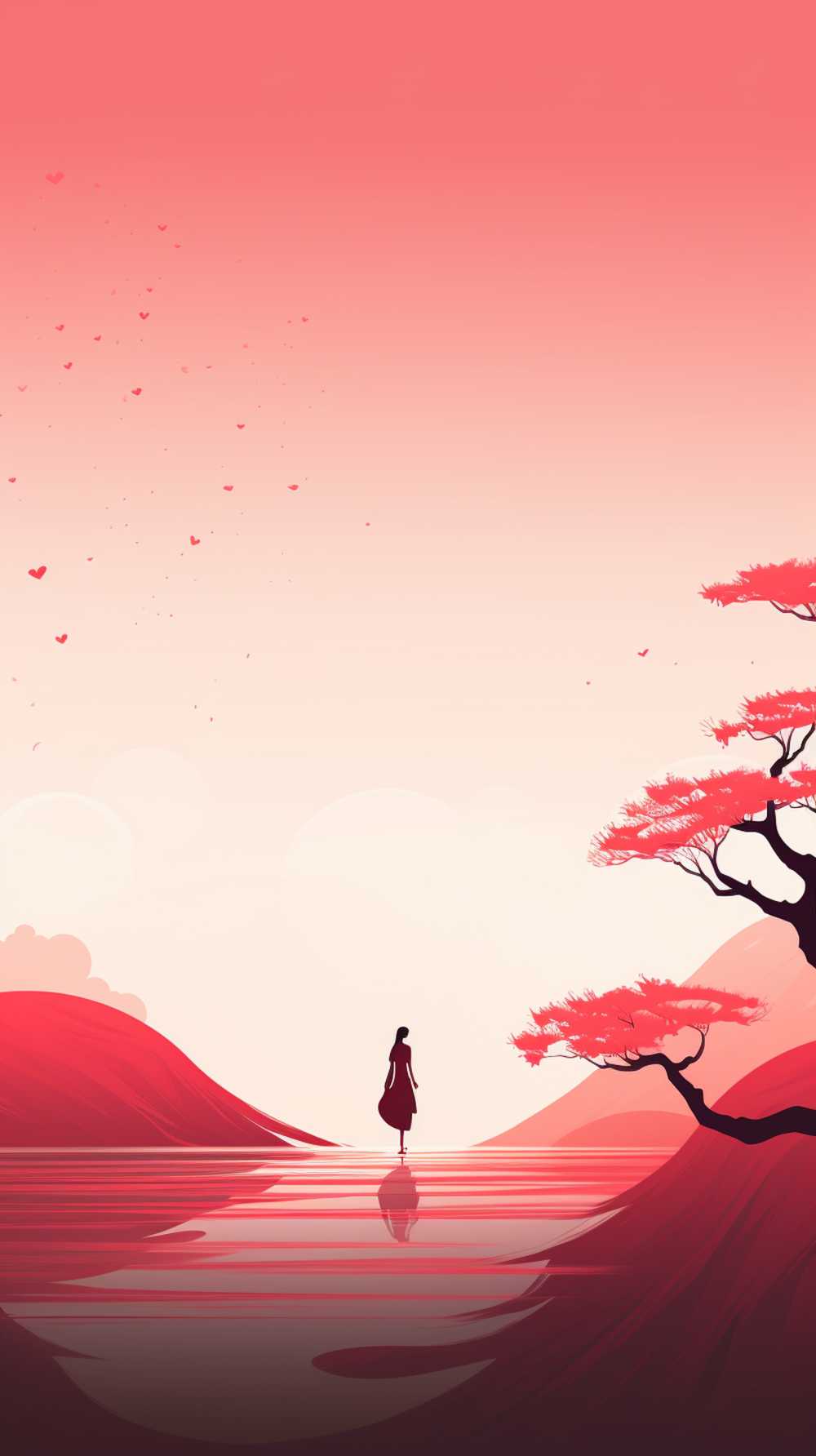 红色唯美背景意境