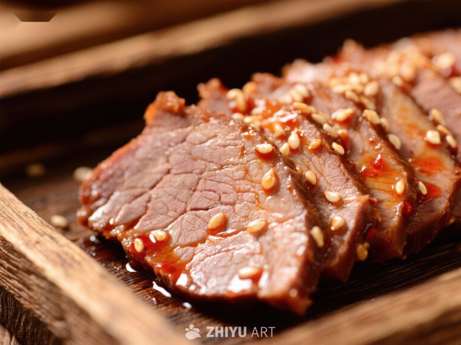 香辣牛肉片，撒满芝麻 1616
