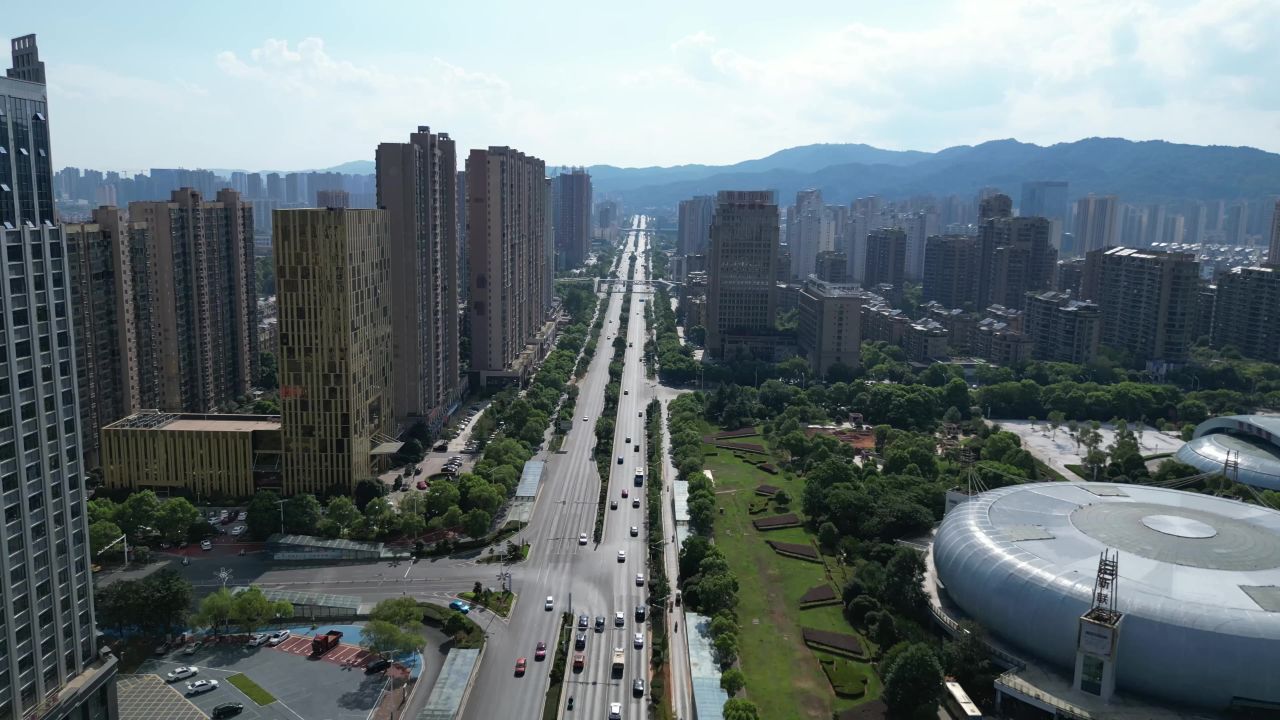 航拍新余城市风光新余大景