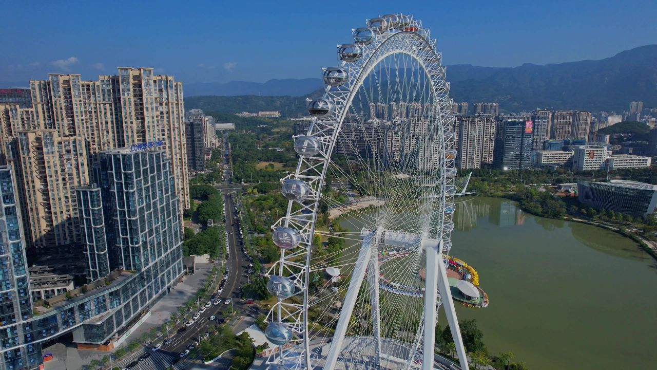 航拍福州晋安湖公园景观 6