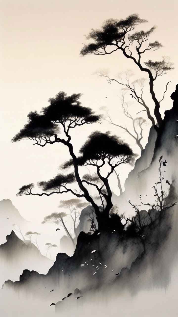 古风山水画唯美背景图 11
