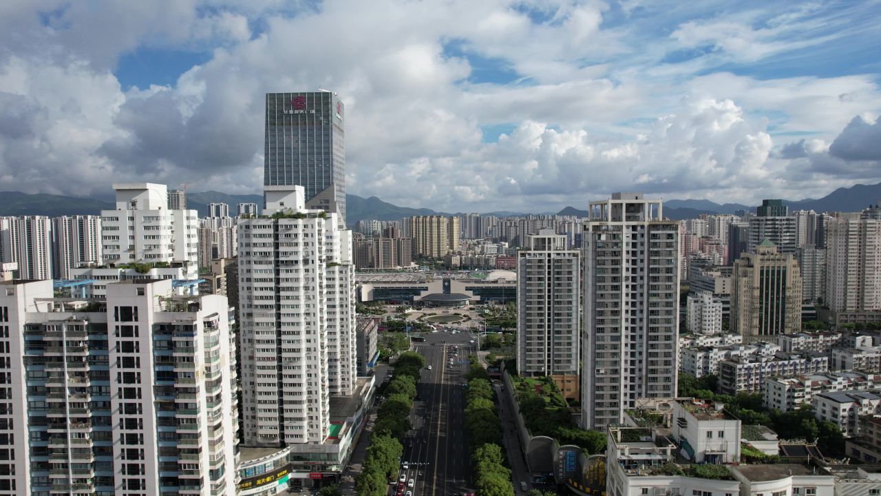 浙江温州城市风光地标建筑航拍 