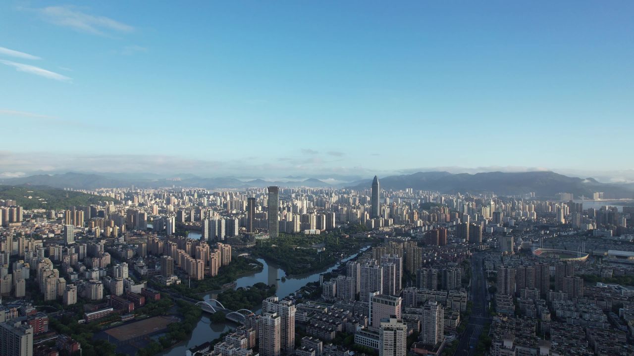 浙江温州城市风光航拍