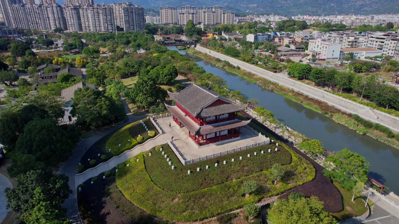 航拍福州闽都民俗园景观 7