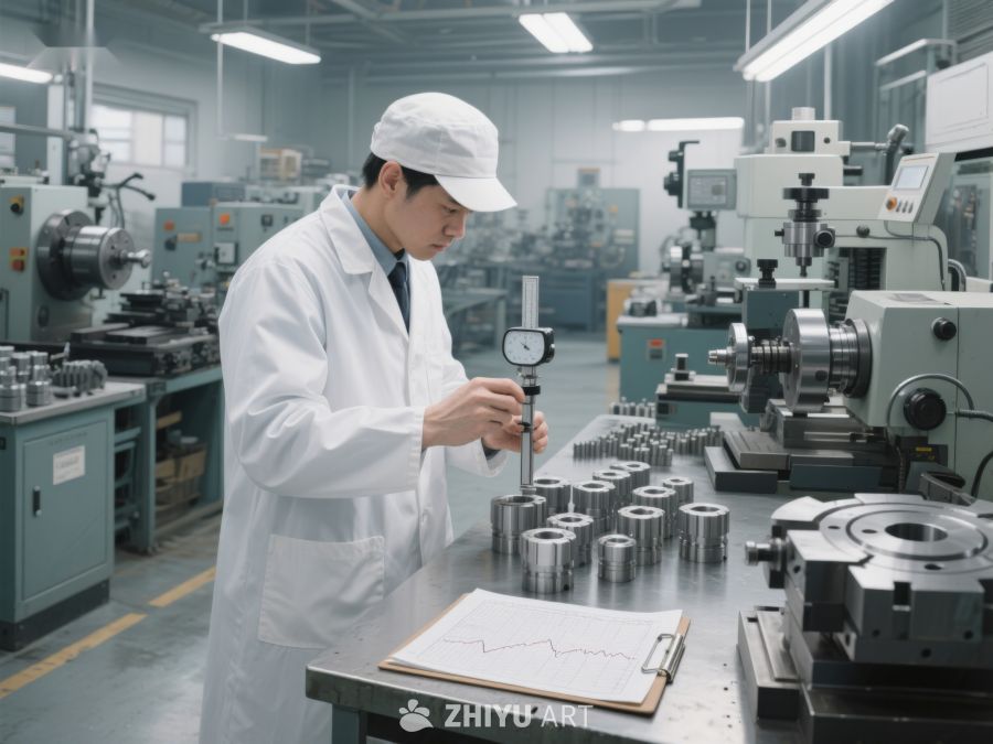 工厂技术人员进行精密测量 60