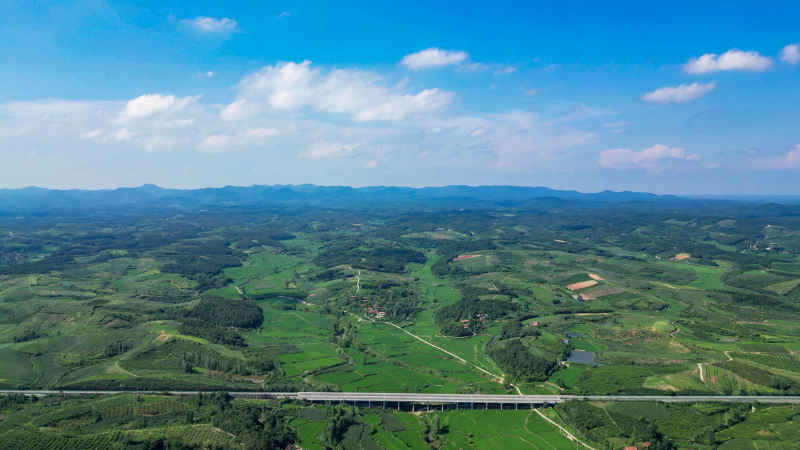 航拍农业种植山川丘陵