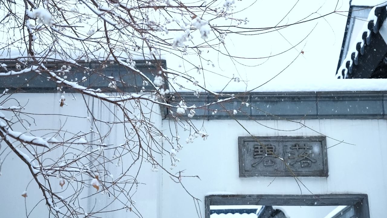 中式园林雪景 园林雪景 江南雪景 46