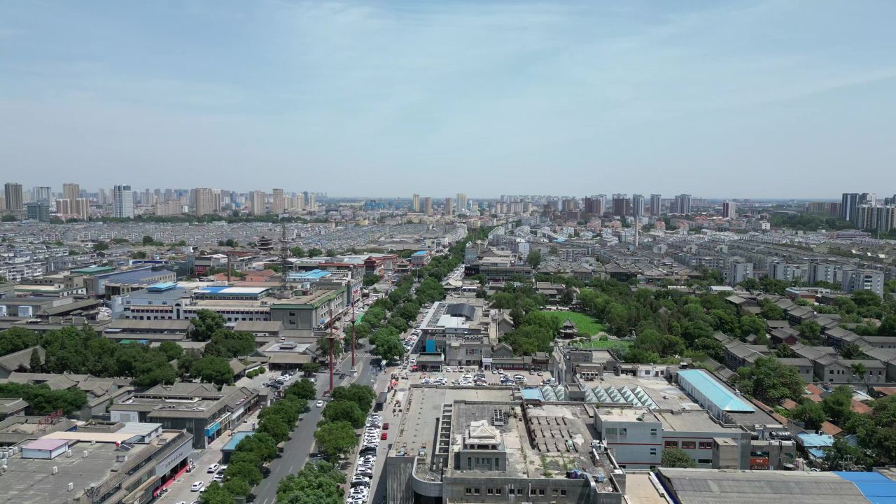 航拍河北保定城市建设