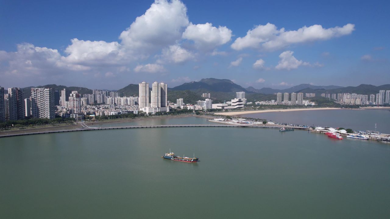 广东珠海城市风光航拍 