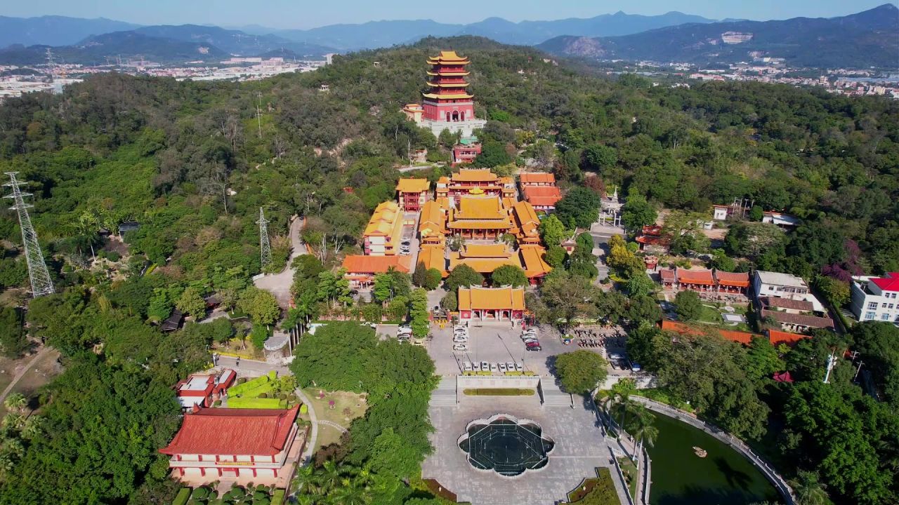 航拍厦门梵天寺魁星阁