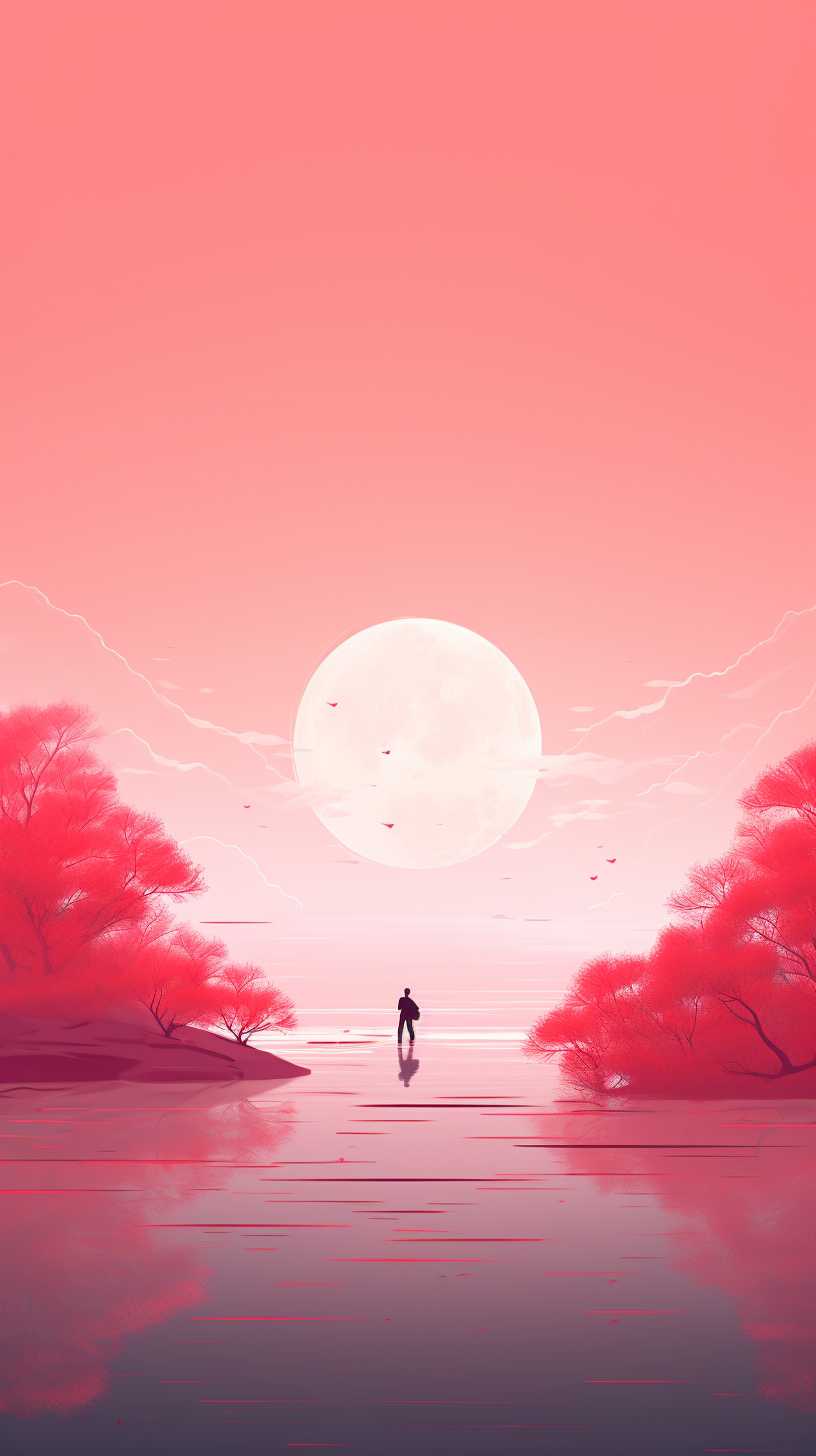 红色背景艺术图