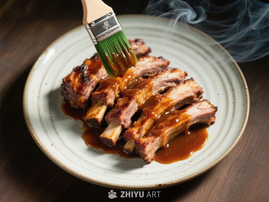 酱汁涂抹的美味烤肋排