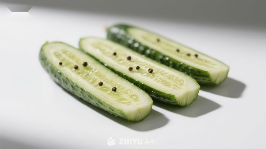 切片黄瓜特写