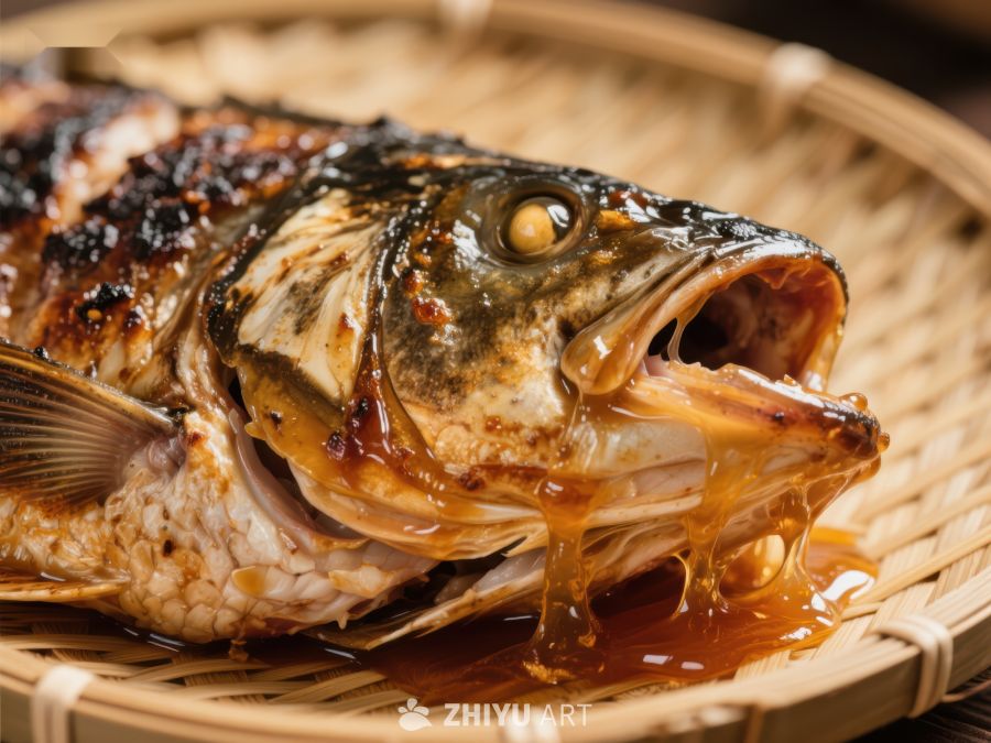 烤鱼淋酱，鲜美诱人
