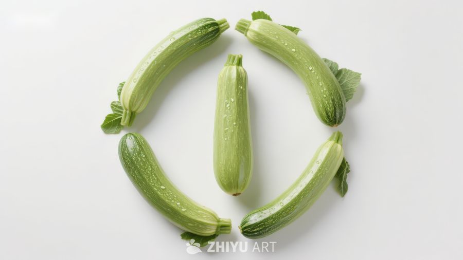 五根西葫芦排列成圆形