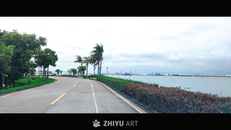 海滨步道江边风景