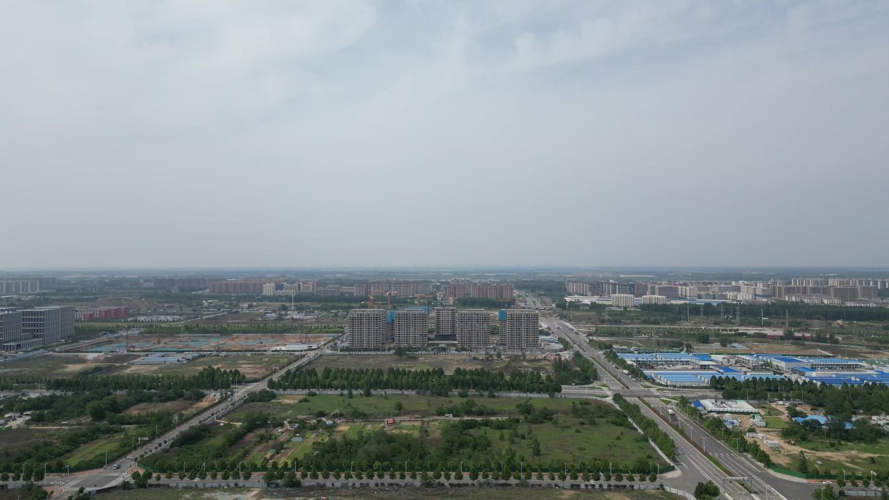 河南郑州城市风光航拍 