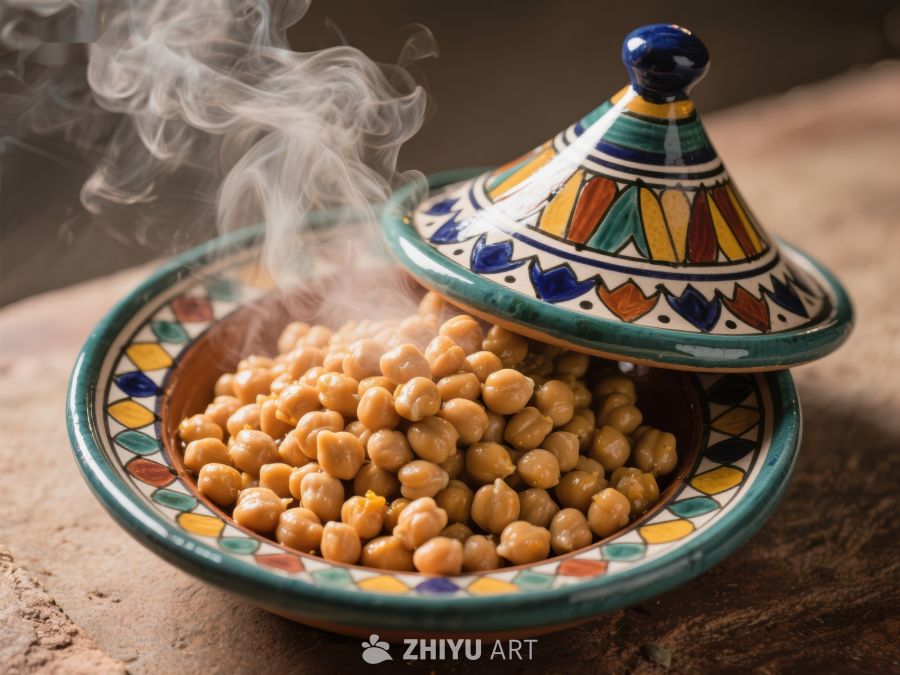热气腾腾的鹰嘴豆与彩绘陶器 933
