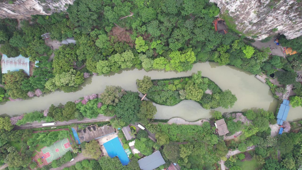广西桂林山水风光航拍 