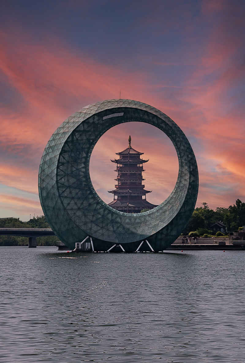 杏林阁晚霞（竖）
